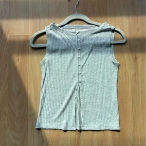 Abercrombie & Fitch Light Gray Button-Down Shirt